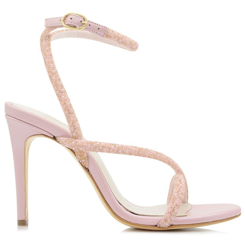Bridal Sandals Pink Leather