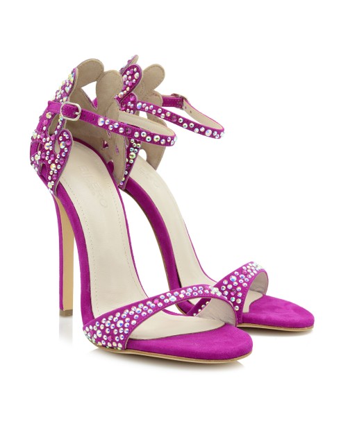 Women's Sandals Purple Suede Leather