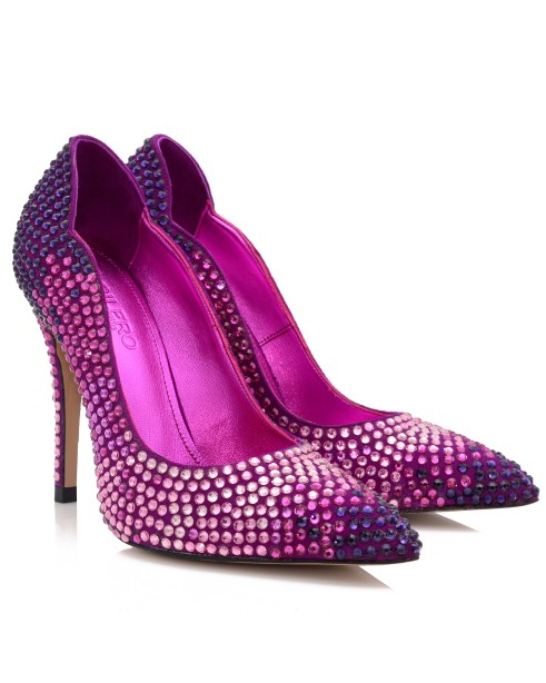 Women's Pumps Purple With Crystal