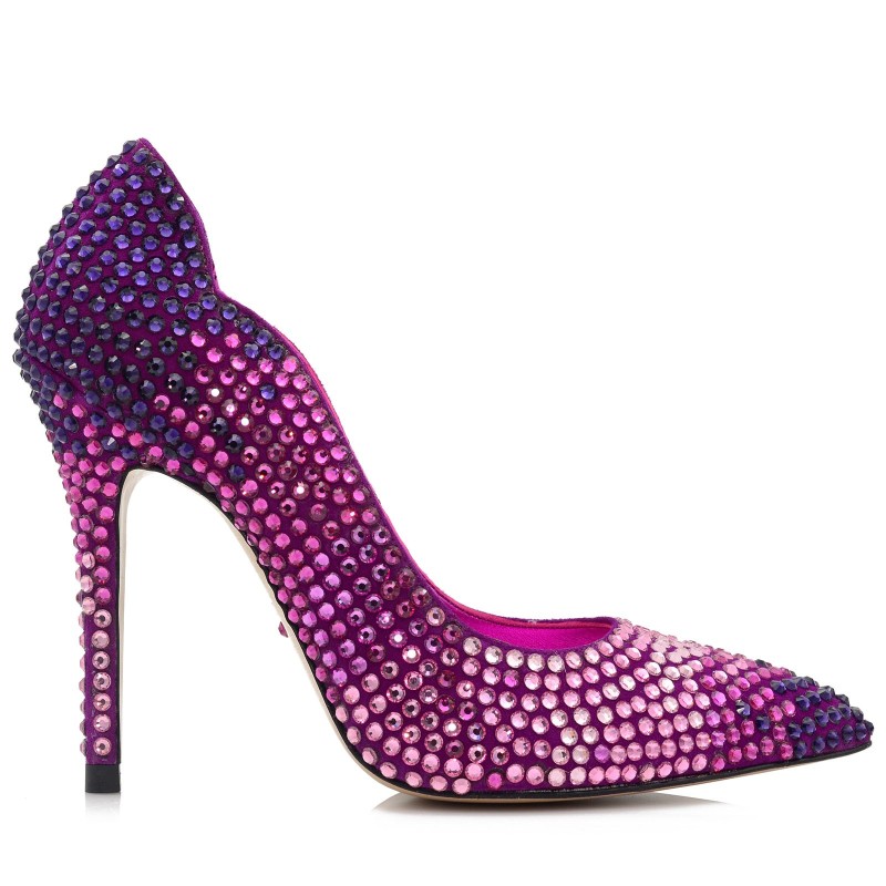 Women's Pumps Purple With Crystal