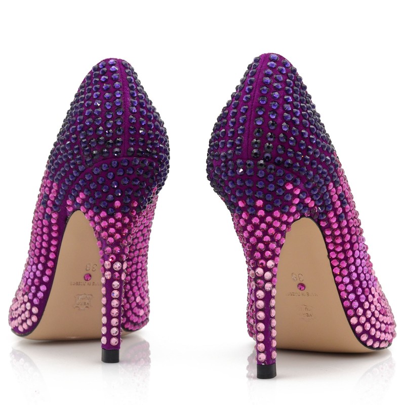 Women's Pumps Purple With Crystal