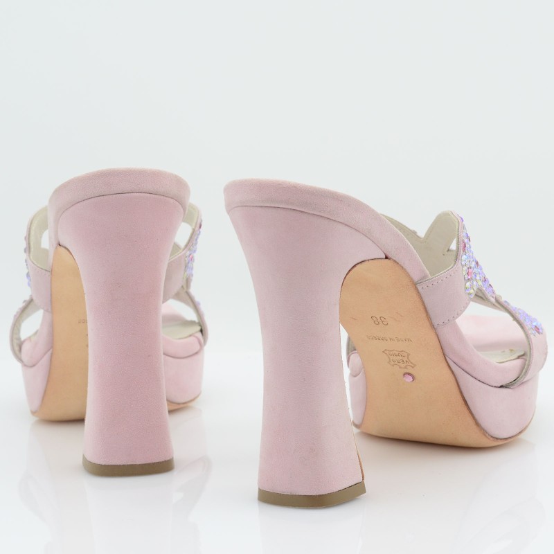 Bridal Mules Pink Leather