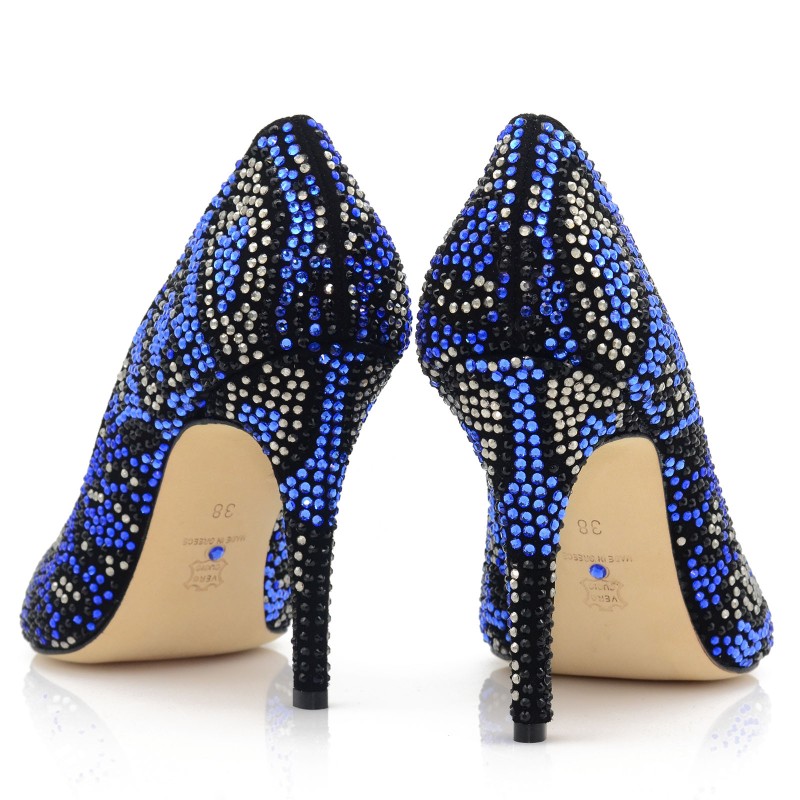 Women's Pumps Blue With Crystal