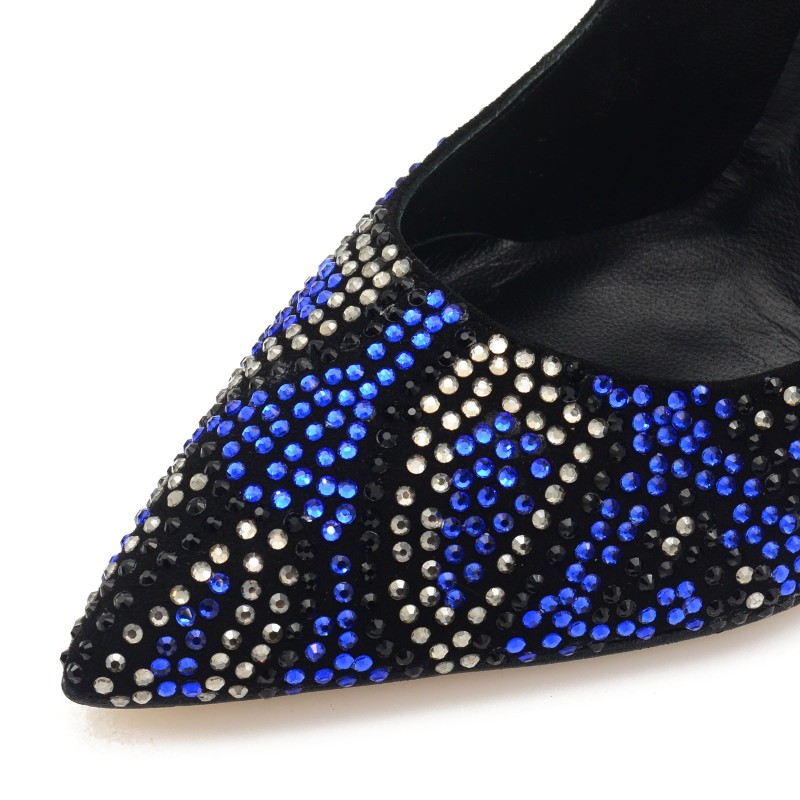 Women's Pumps Blue With Crystal