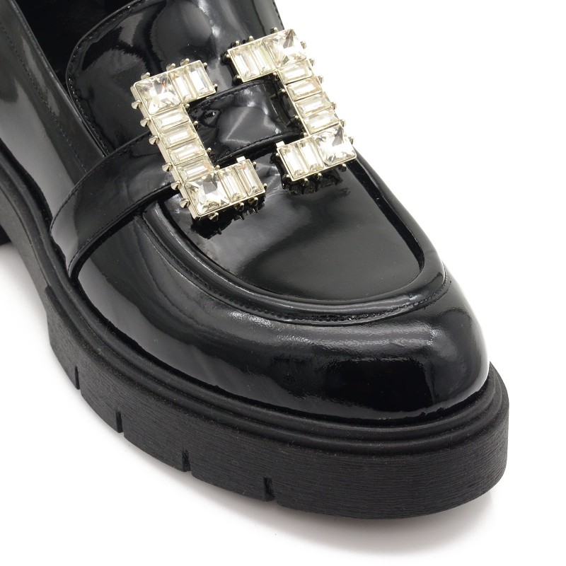 Women's Loafers Black Patent Leather