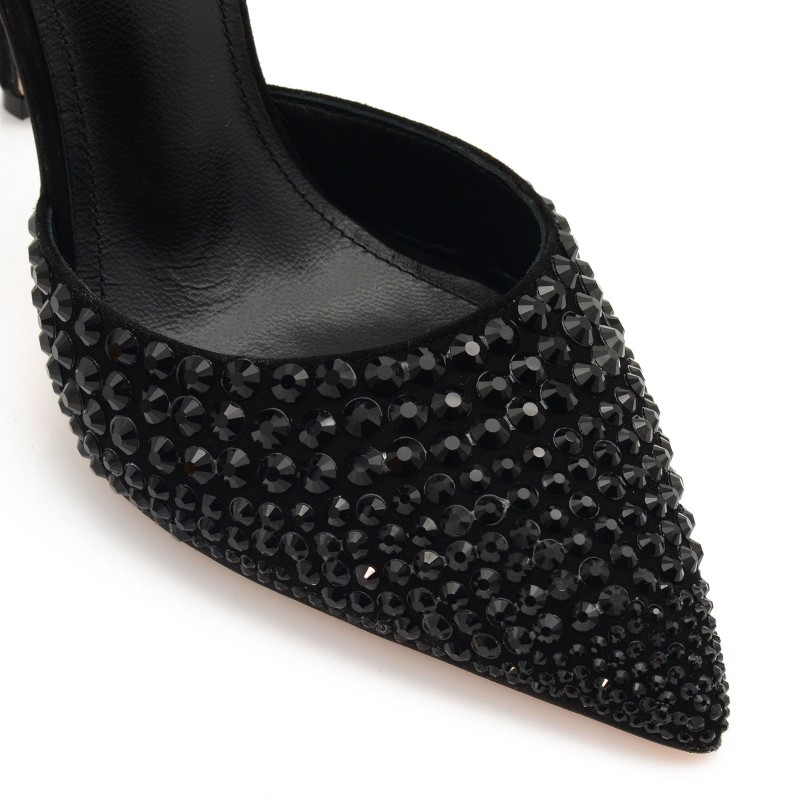 Women's Black Suede Leather Pumps