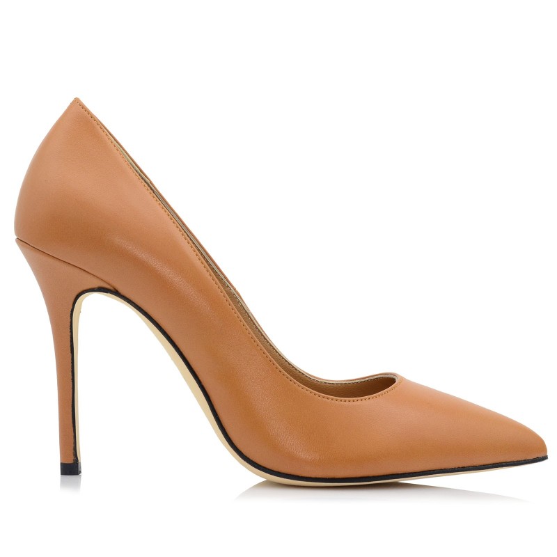 Women's Camel Leather Pumps