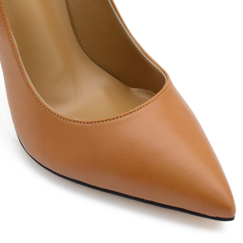 Women's Camel Leather Pumps