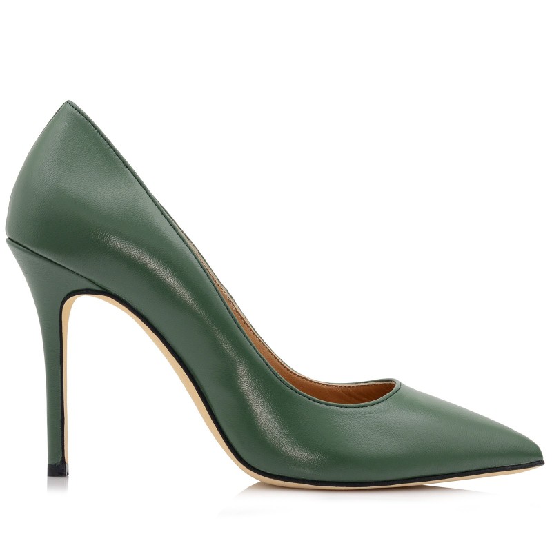 Women's Green Leather Pumps