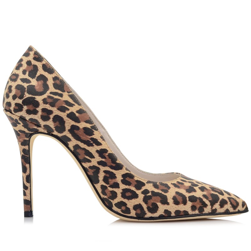 Women's Leopard Print Leather Pumps