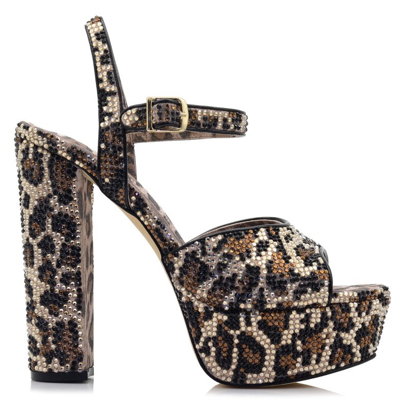 Women's Sandals Leopard Leather