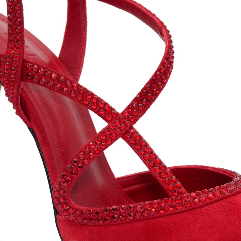 Women's Pumps Red Suede Leather