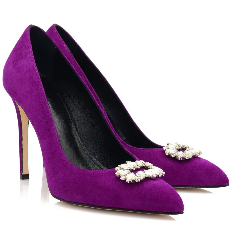 Women's Pumps Purple Suede Leather