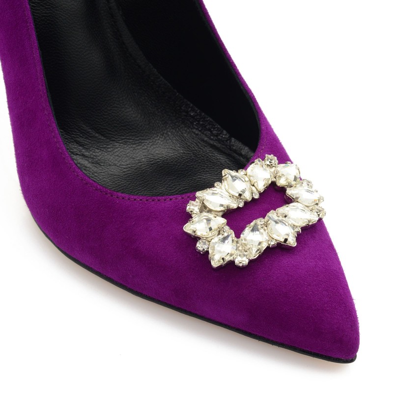 Women's Pumps Purple Suede Leather