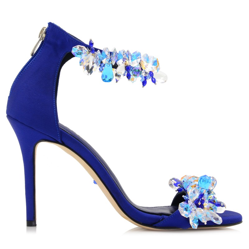 Women's Sandals Blue Satin