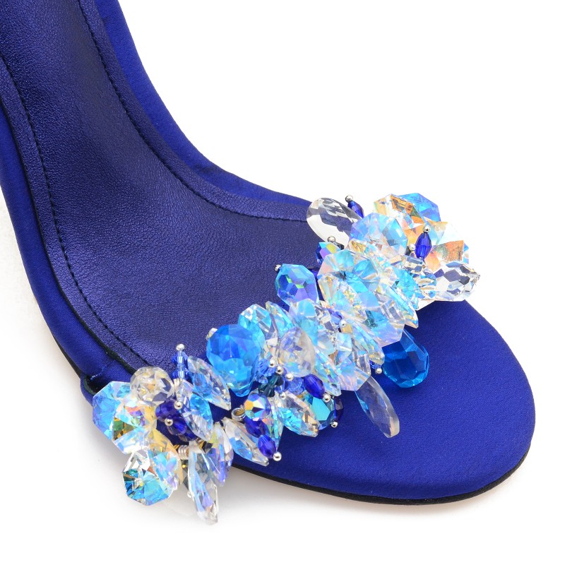 Women's Sandals Blue Satin