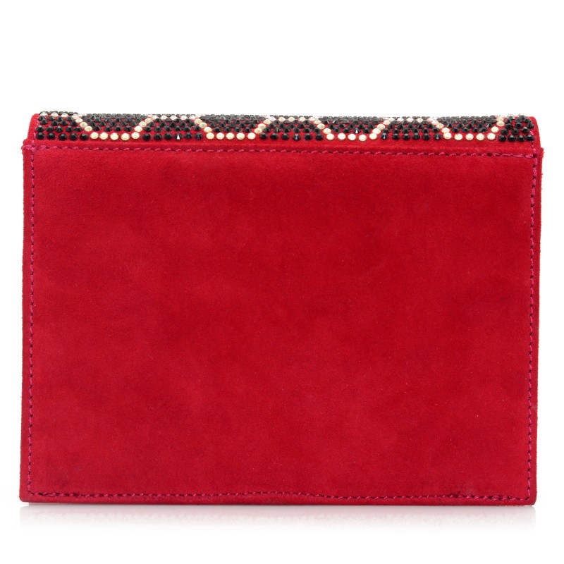 Women's Bags Red Suede Leather