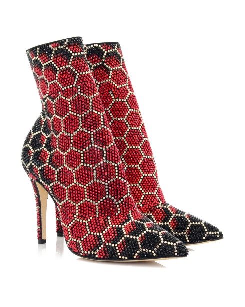 Women's Red Boots With Crystal