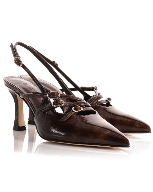 Women's Brown Patent Leather Pumps