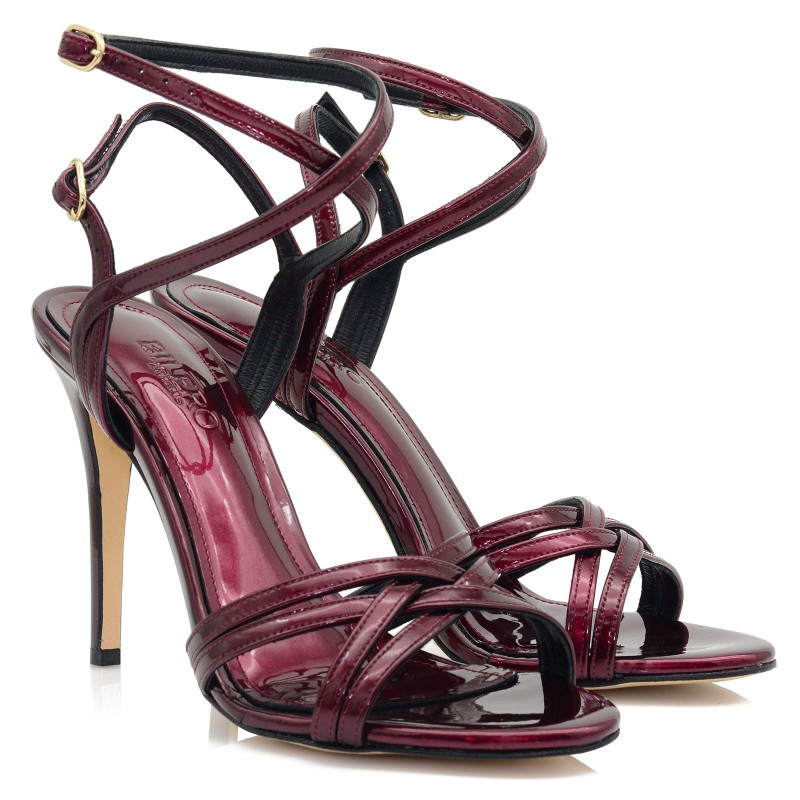 Women's Sandals Burgundy Patent Leather