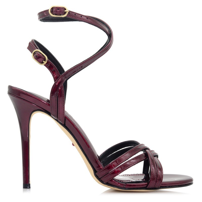Women's Sandals Burgundy Patent Leather