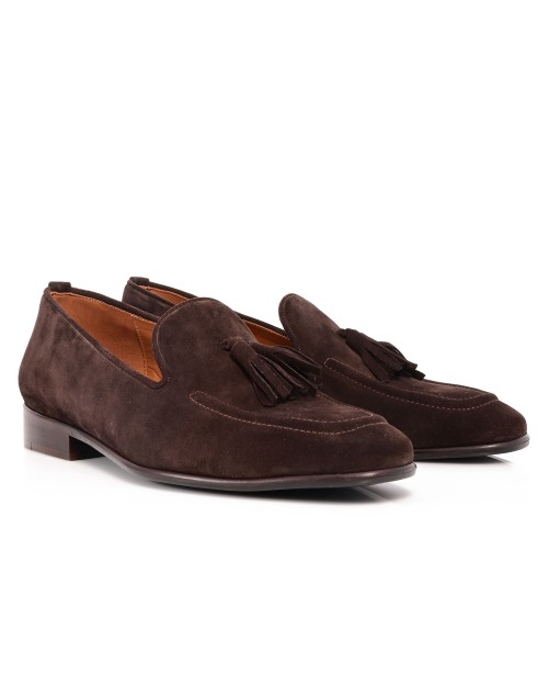 Men's Brown Suede Leather Groom Shoes