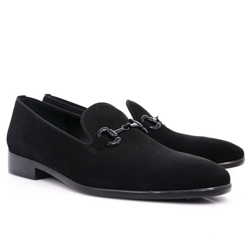 Men's Groom Shoes Black Suede Leather