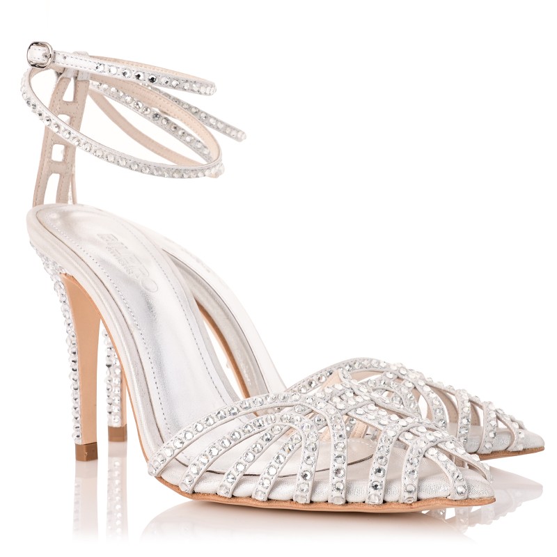 Bridal Sandals Silver Leather