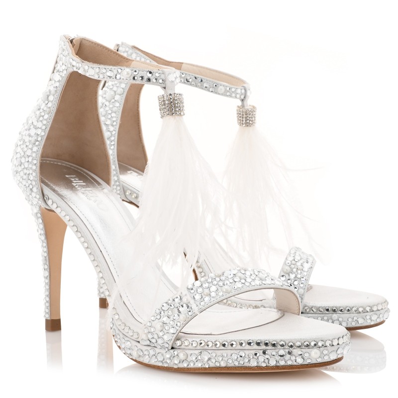 Bridal Sandals Silver Leather