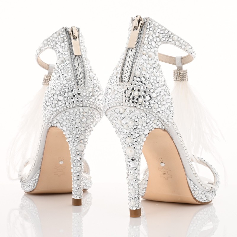 Bridal Sandals Silver Leather