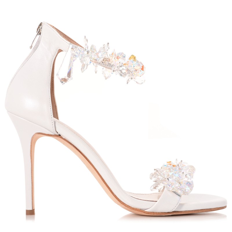 Bridal White Leather Sandals