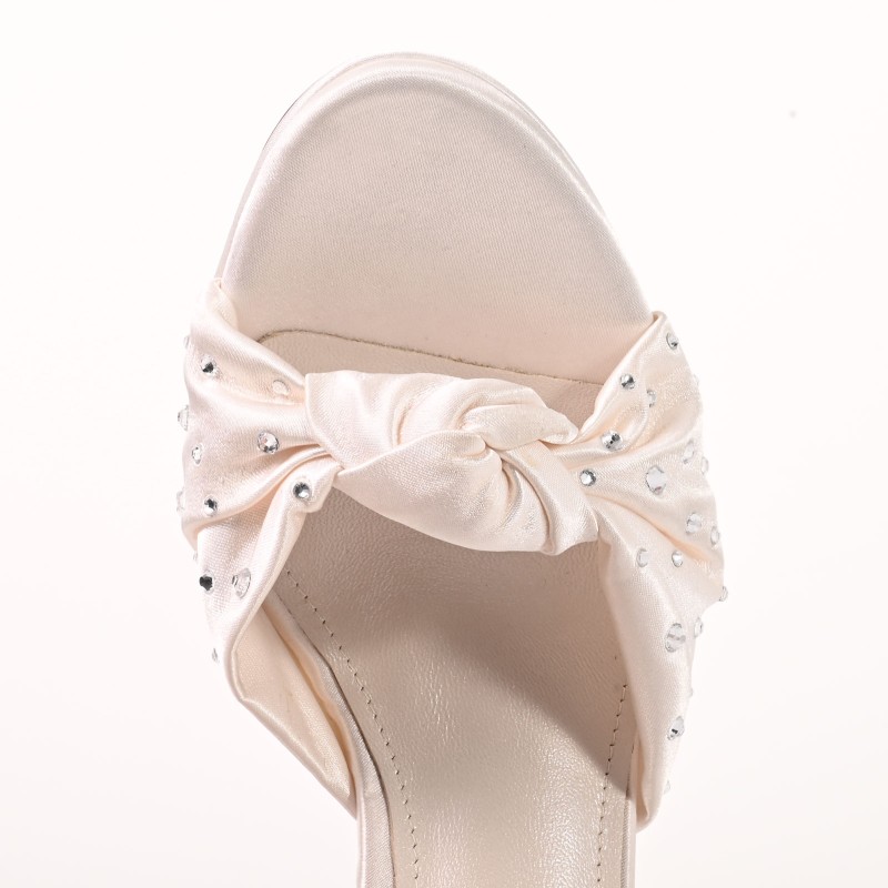 White Satin Bridal Sandals