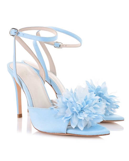 Baby Blue Satin Bridal Sandals
