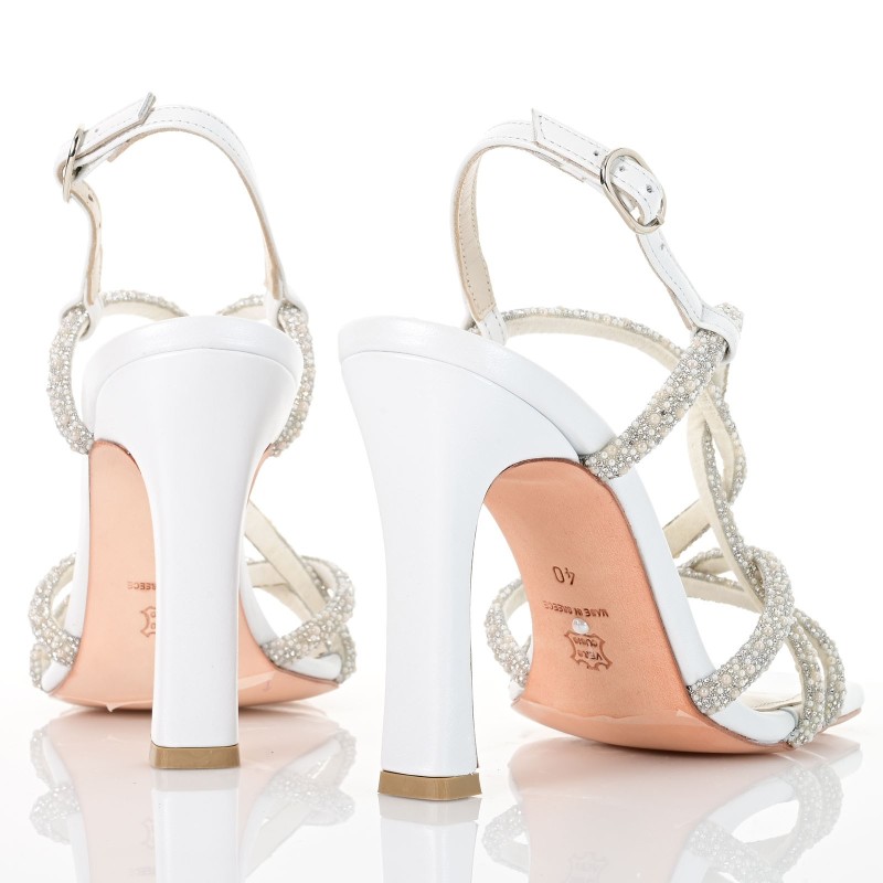 Bridal Sandals White Leather