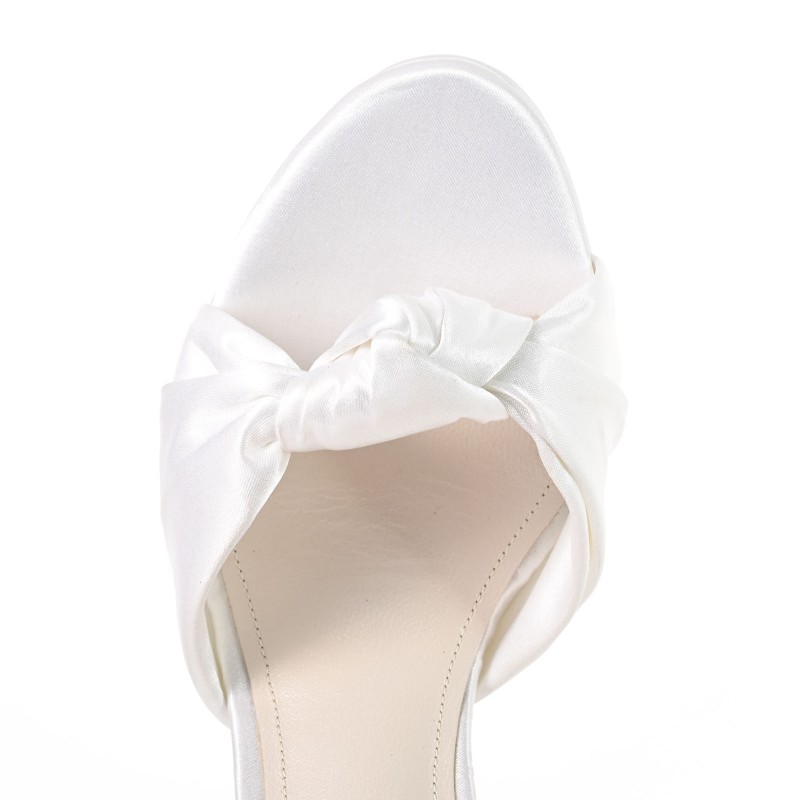 White Satin Bridal Sandals