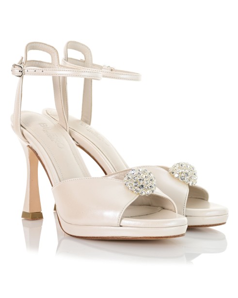 Bridal Sandals Ivory Pearl Leather