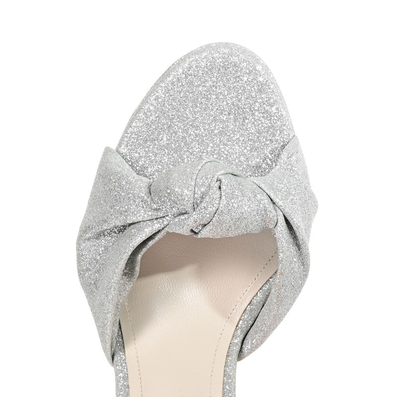 Bridal Sandals Silver Glitter