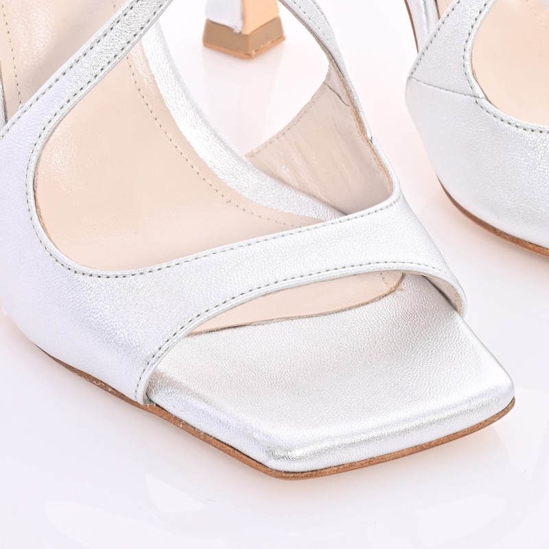 Bridal Sandals Silver Leather
