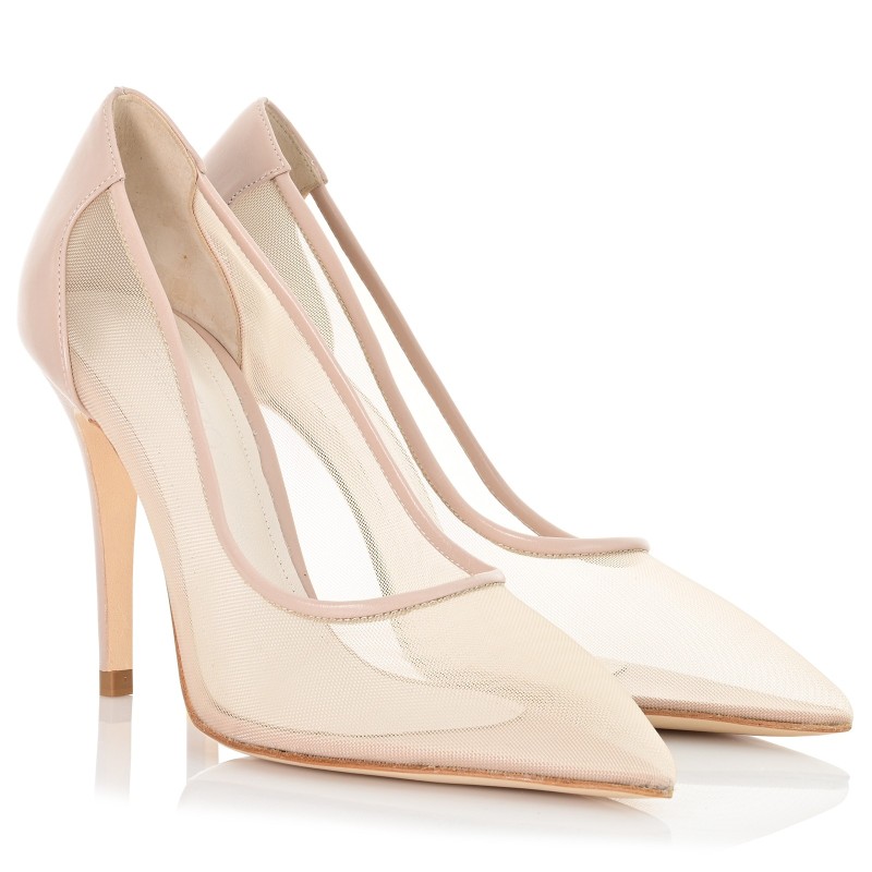 Nude Leather Bridal Pumps