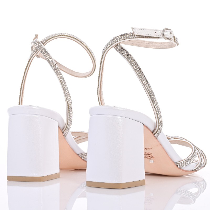 Bridal Sandals White Leather