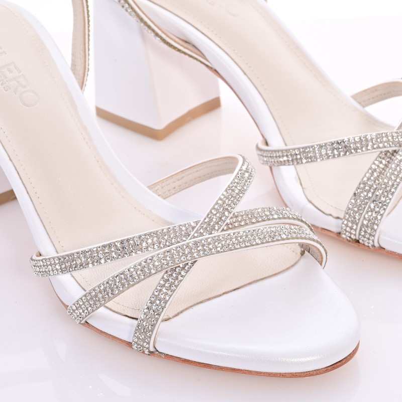 Bridal Sandals White Leather