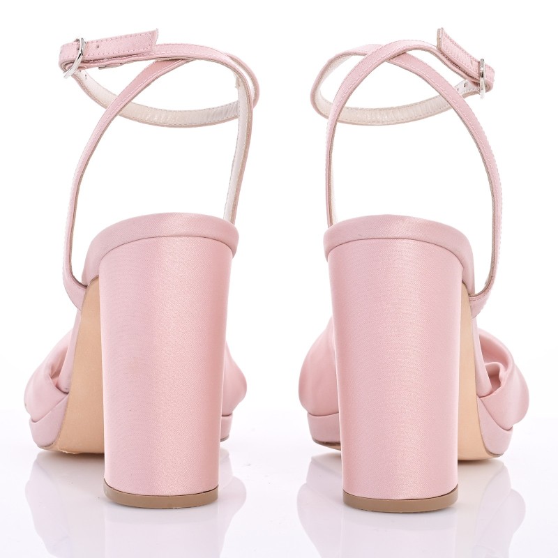 Bridal Sandals Pink Satin