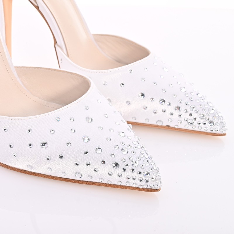 Bridal Pumps White Satin