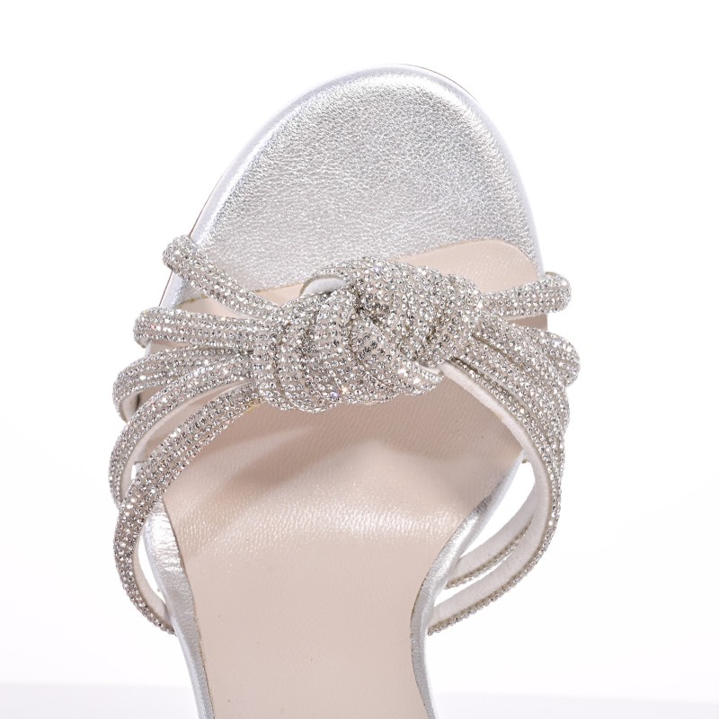 Bridal Sandals Silver Leather