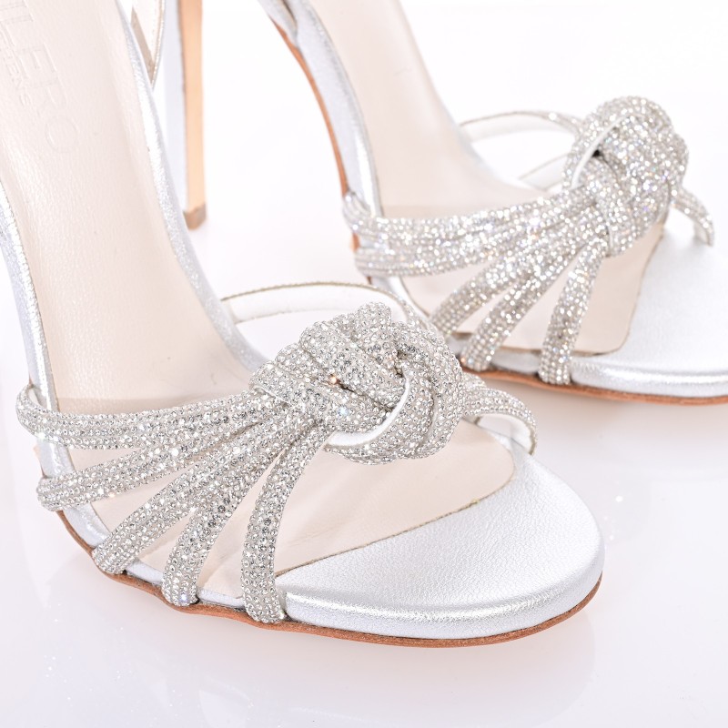 Bridal Sandals Silver Leather