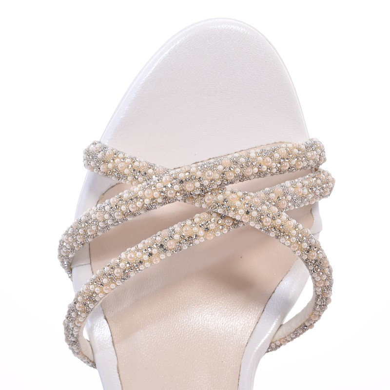 Bridal Sandals White Leather