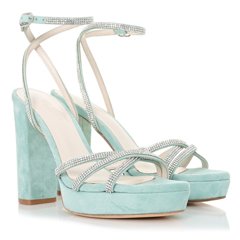 Bridal Sandals Mint Suede Leather
