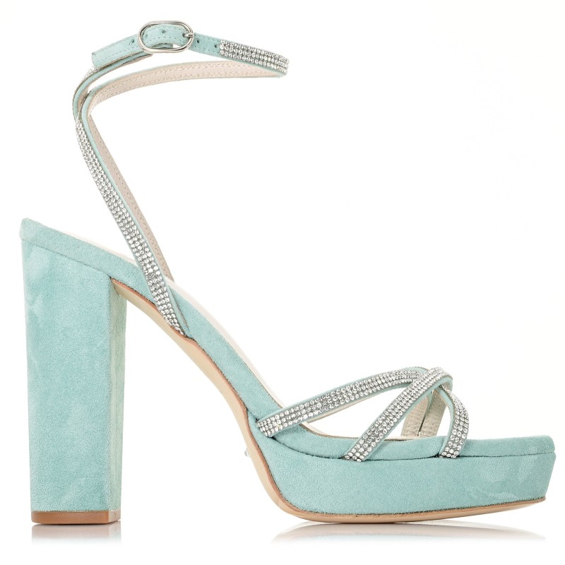 Bridal Sandals Mint Suede Leather