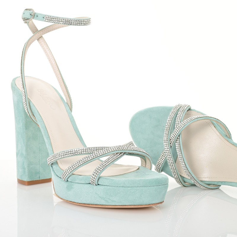 Bridal Sandals Mint Suede Leather