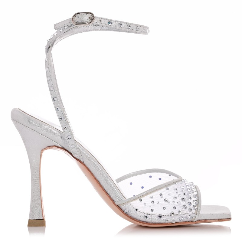Bridal Sandals Silver Leather